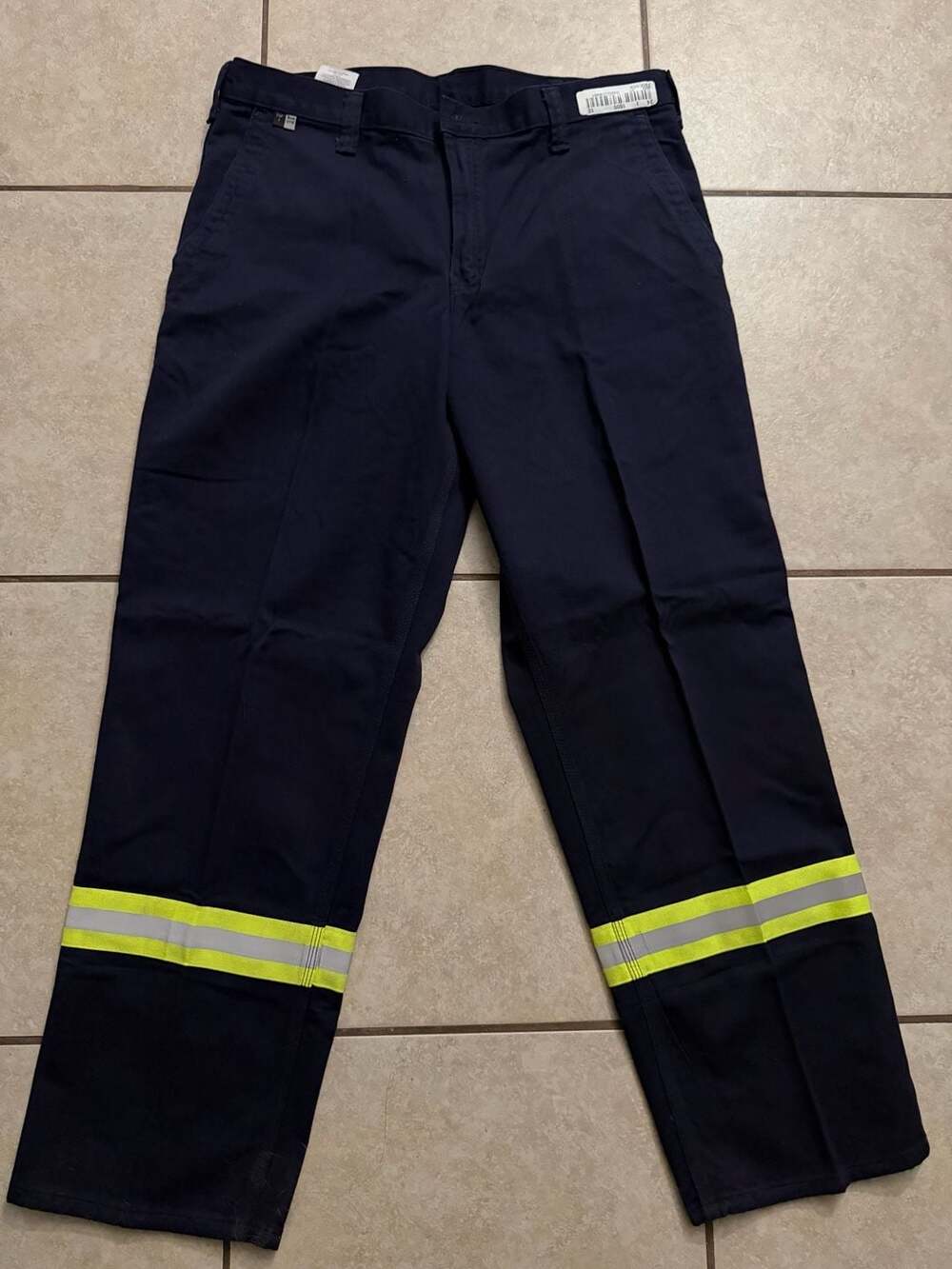 Carhartt FR Hi-Vis Safety Stripe Work Pants Size 36x32 Navy